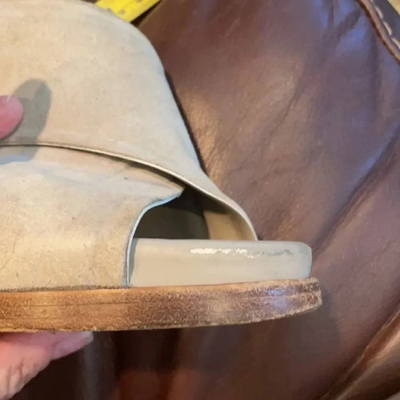 Vince Helena crisscross suede sling back Sandal Block heel Taupe Women’s size 6 - Picture 10 of 13